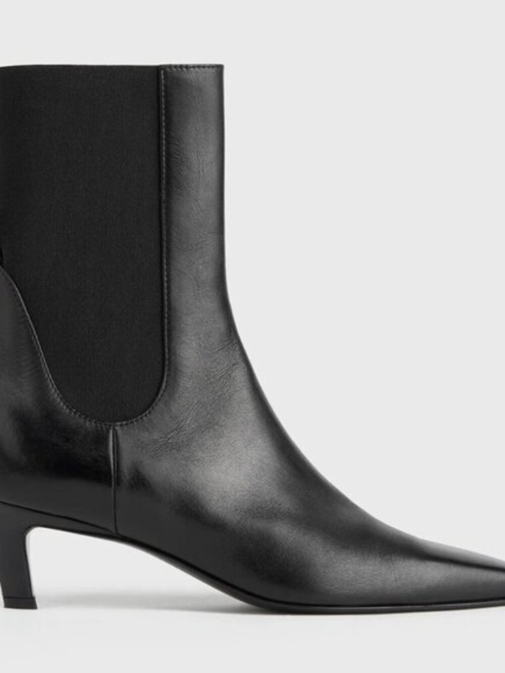 Toteme Leather mid-heel boots black